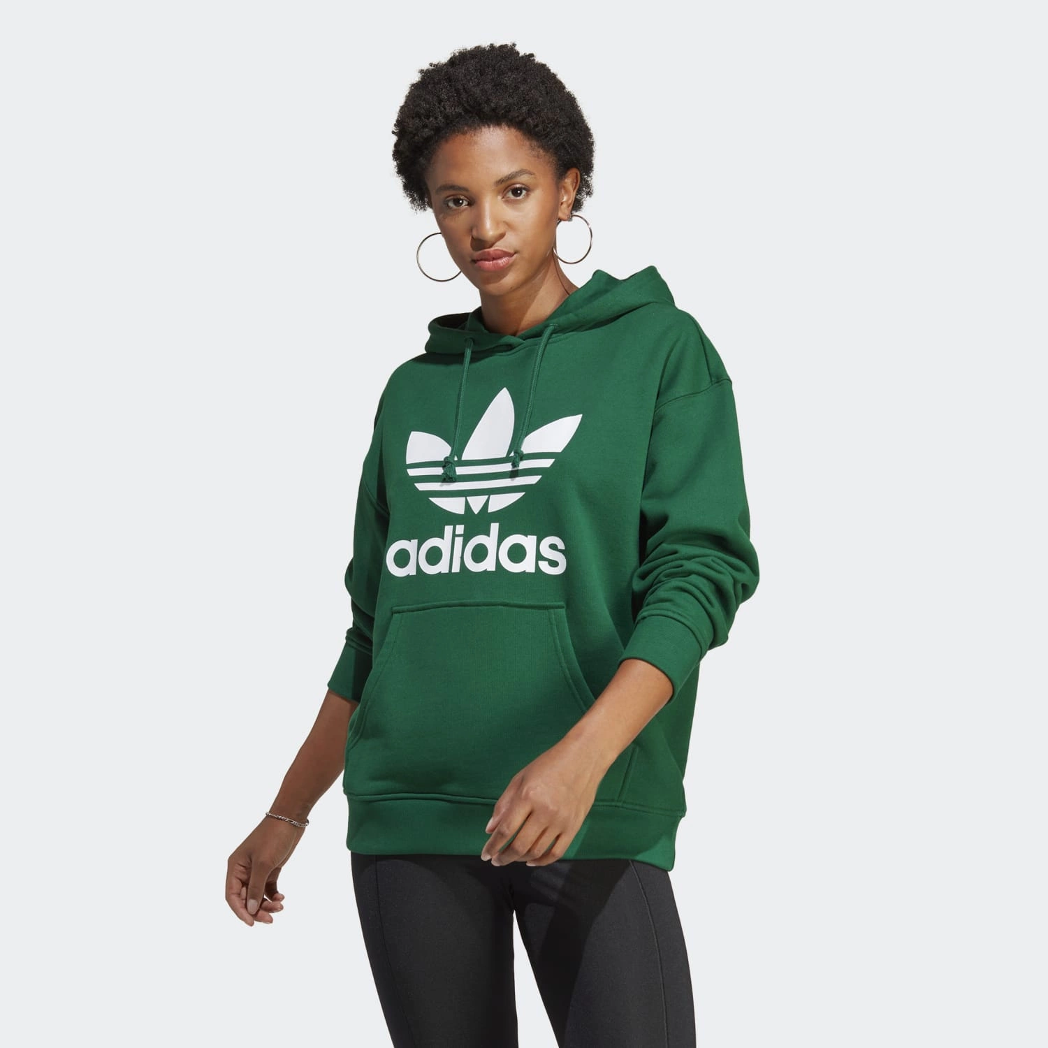 Adidas trefoil hoodie damska online